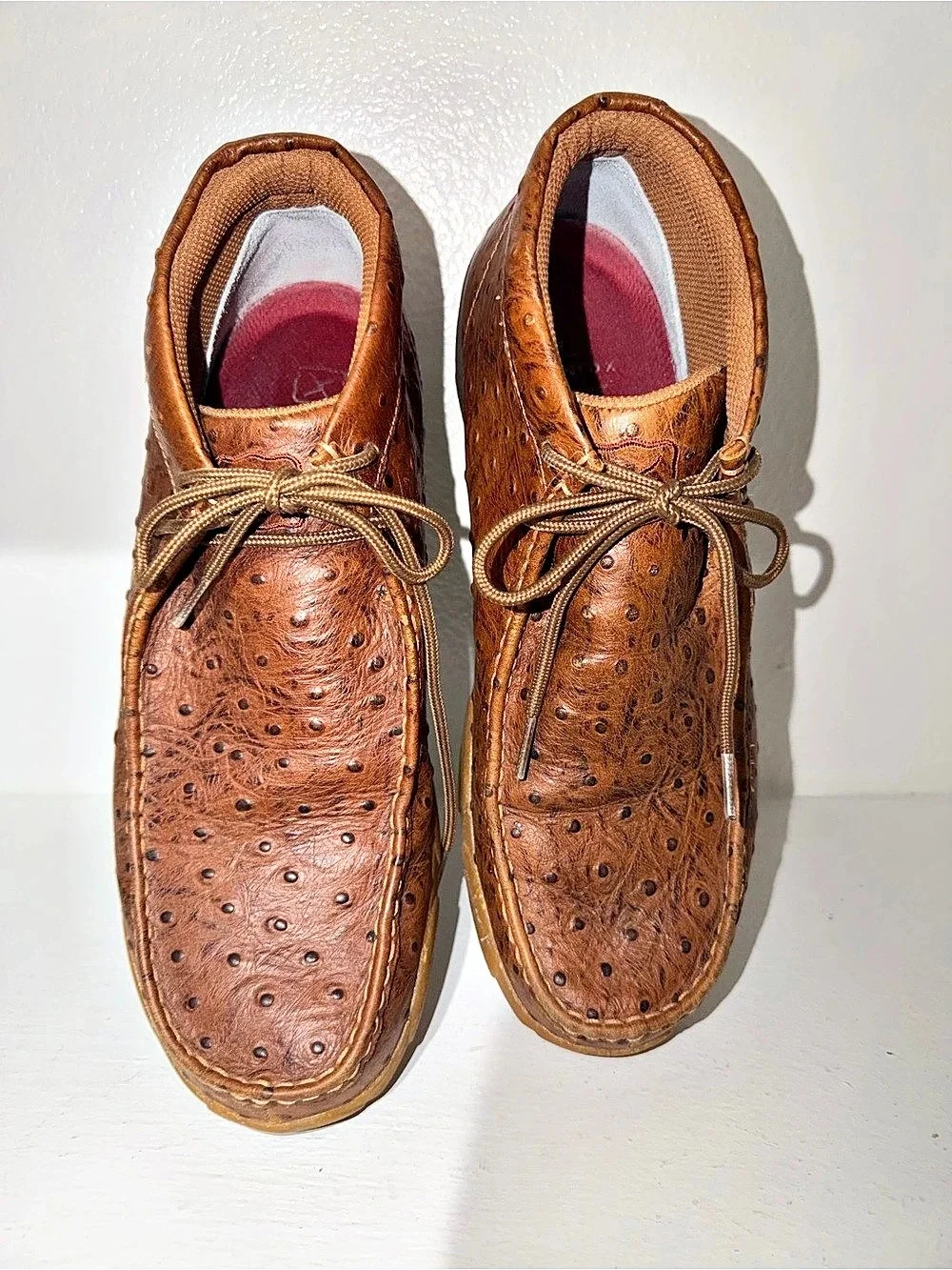 Twisted X Men's Chukka Driving Moc Brown Ostrich Boots US 11 .5 W